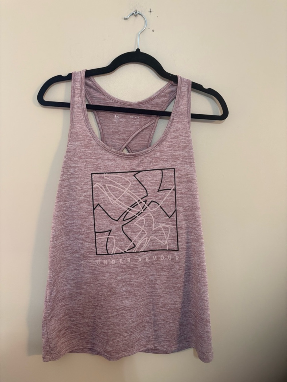 Under Armour Heather Dusty Rose Racerback Tank with Graphic